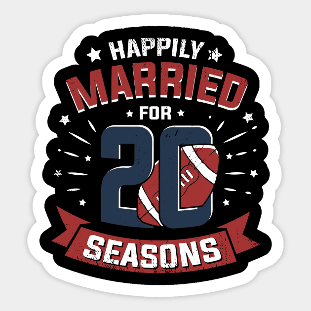 Married For 20 Years American Football Couple Gift Sticker by Dolde08